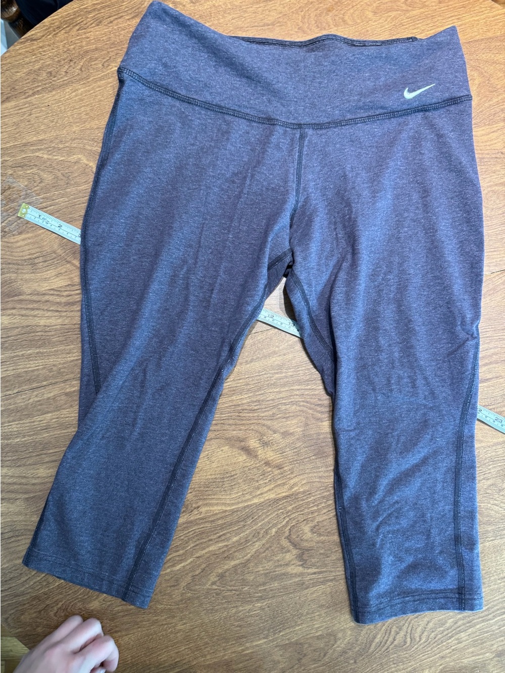Nike Purple Heather High-Waist capri Leggings with Silver Swoosh